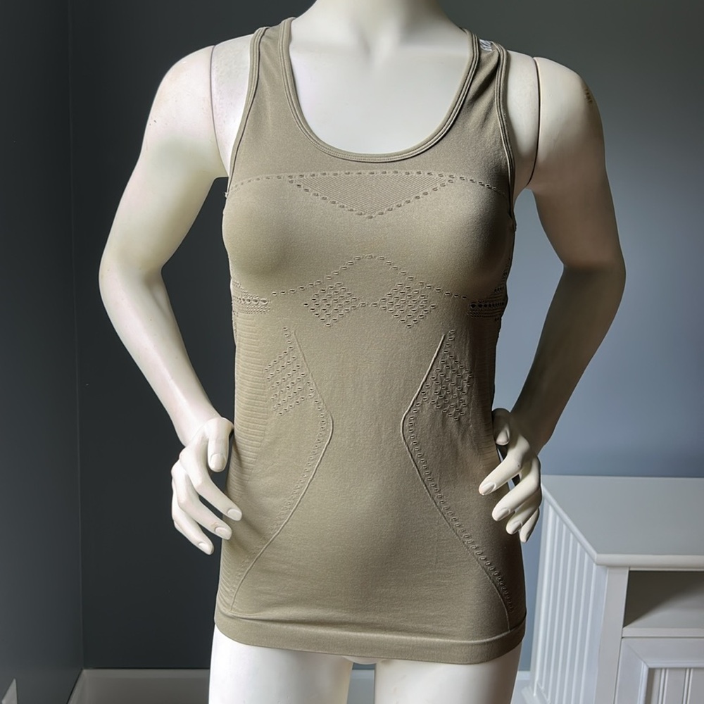 Gymshark Flawless Knit Vest Khaki Tank Top - Picture 2 of 9